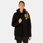 Chaqueta larga de mujer de material doble