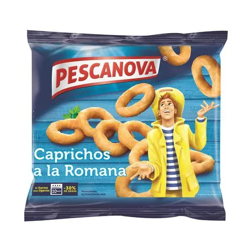 PESCANOVA Caprichos de calamar en anillas a la romana PESCANOVA 400 g.