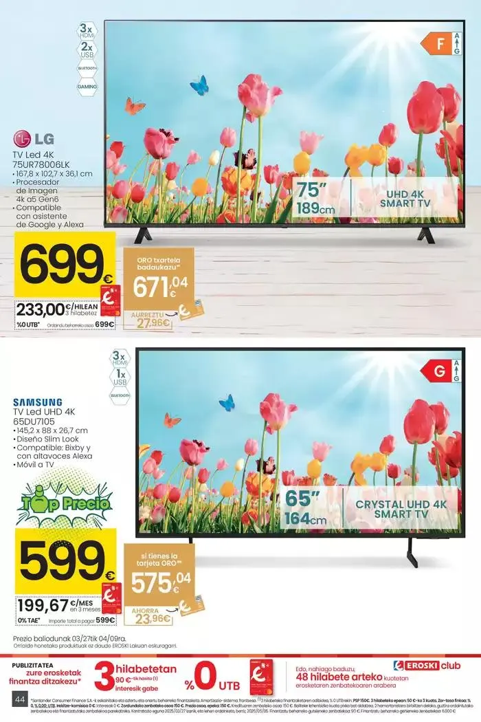 Catálogo de Prezio merkeagoa HIPERMERKATUAK EROSKI 27 de marzo al 8 de abril 2025 - Página 44