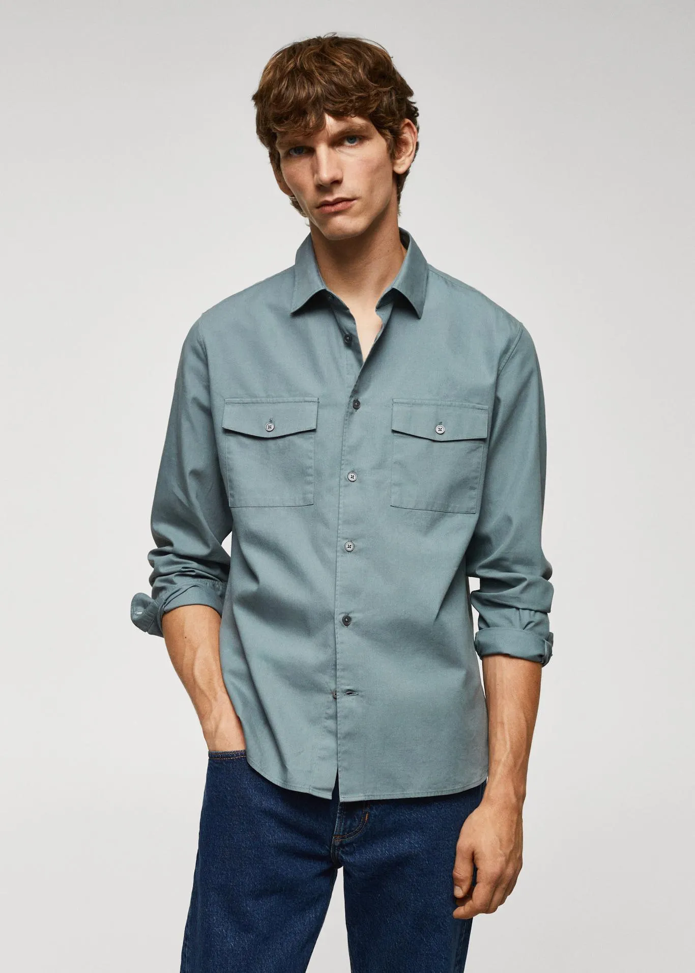 Sobrecamisa 100% algodón bolsillos