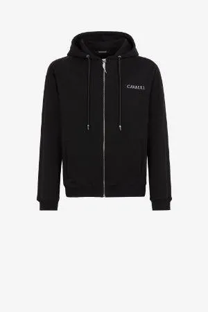 Chaqueta de algodón con capucha y eslogan