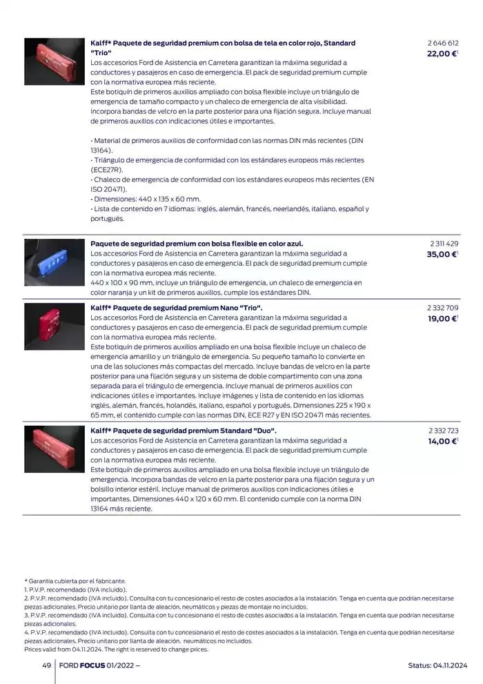 Catálogo de Ford de accesorios Focus 13 de noviembre al 13 de noviembre 2025 - Página 49