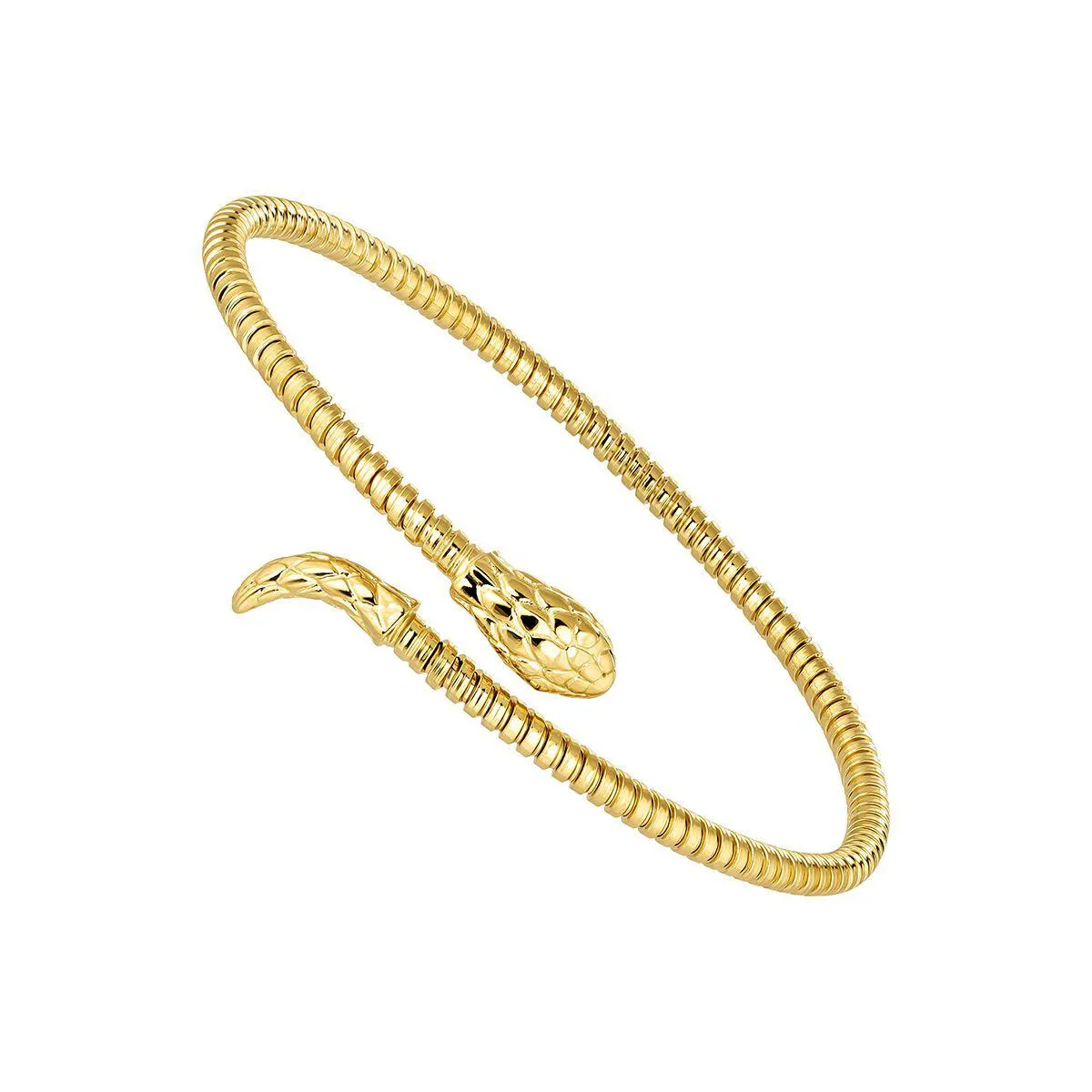Pulsera serpiente fina tubogas plata recubierta oro