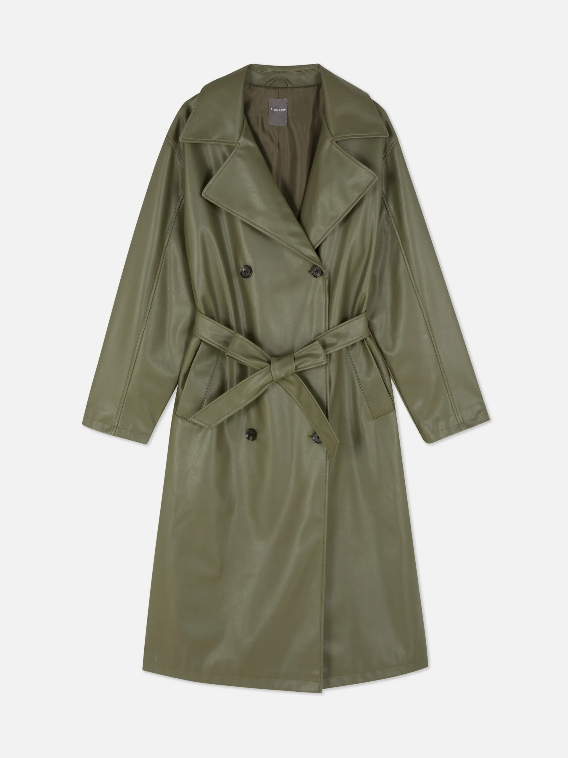 Gabardina de piel sintética