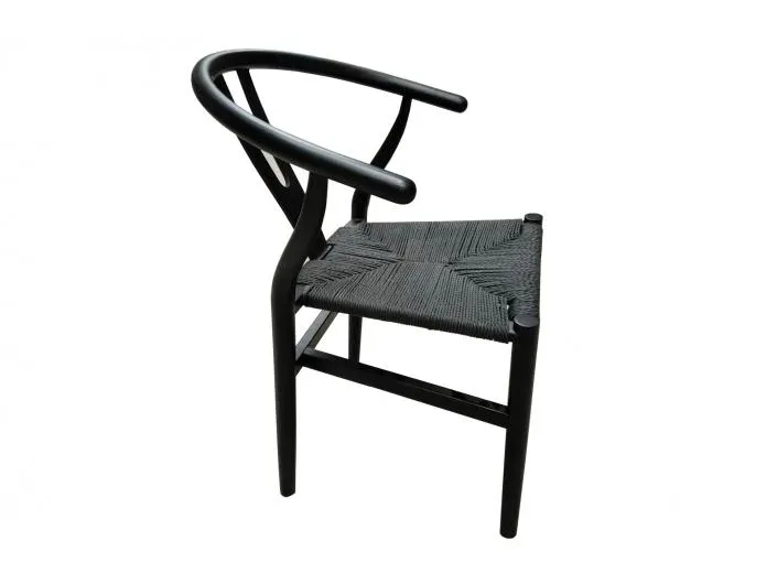 Pack 2 sillas comedor madera color negro - cuerda