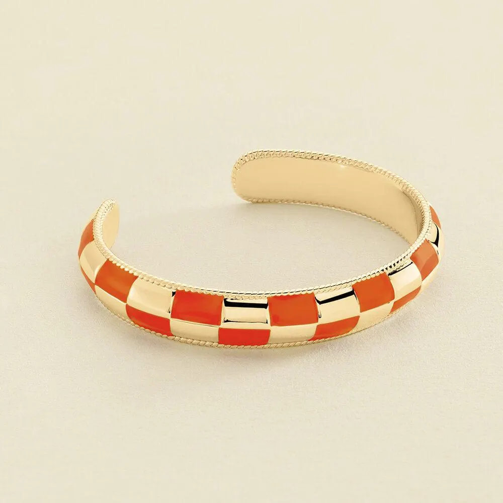 Pulsera rígida BRIGITTE - Naranja / Oro