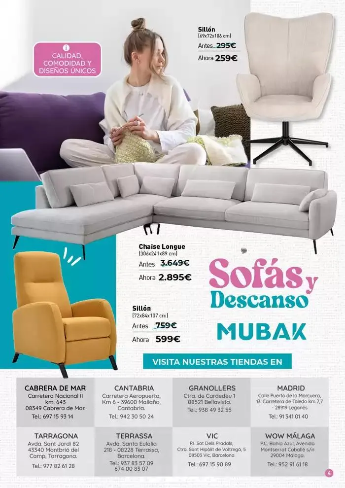 Catálogo de Sofás y Descanso Mubak: ¡Ni tan mal! 2 de abril al 30 de junio 2025 - Página 4