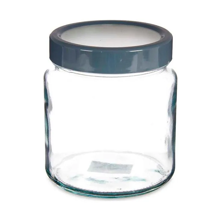 bote cristal transparente c/tapa gris, ud