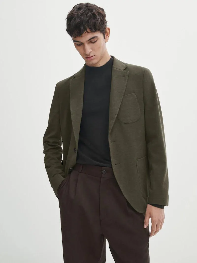 Americana mezcla lana con algodón