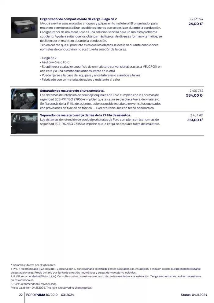 Catálogo de Ford de accesorios Ford Puma 13 de noviembre al 13 de noviembre 2025 - Página 22