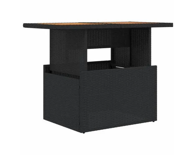 vidaXL mesa de jardín ratán pe y madera de acacia negro 100x55x73 cm