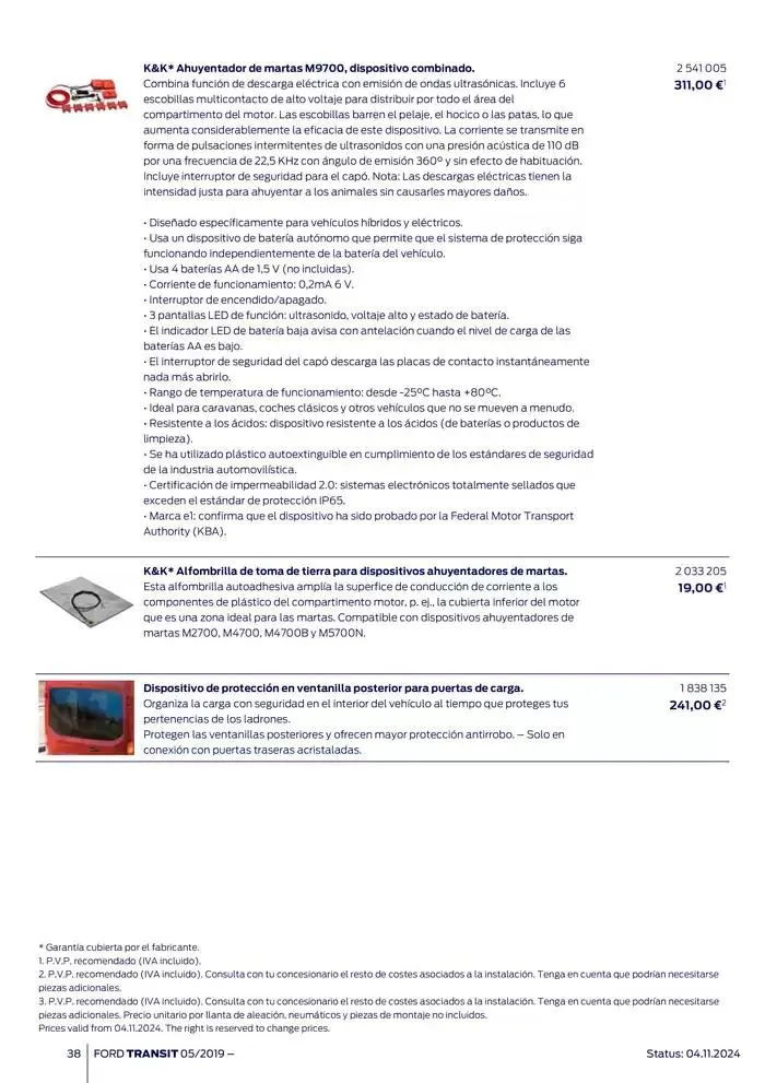 Catálogo de Ford de accesorios Transit Van 13 de noviembre al 13 de noviembre 2025 - Página 38
