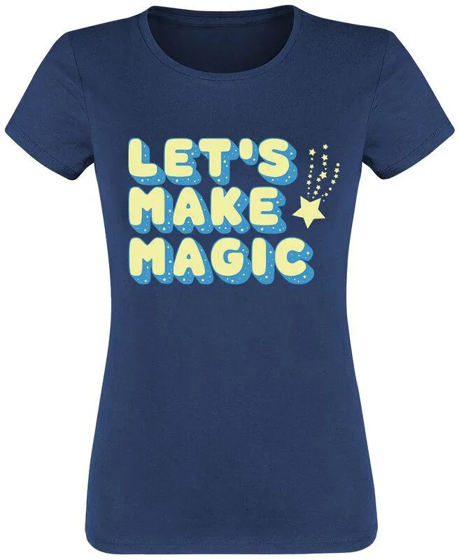 "Let's Make Magic" Camiseta Azul marino de Slogans