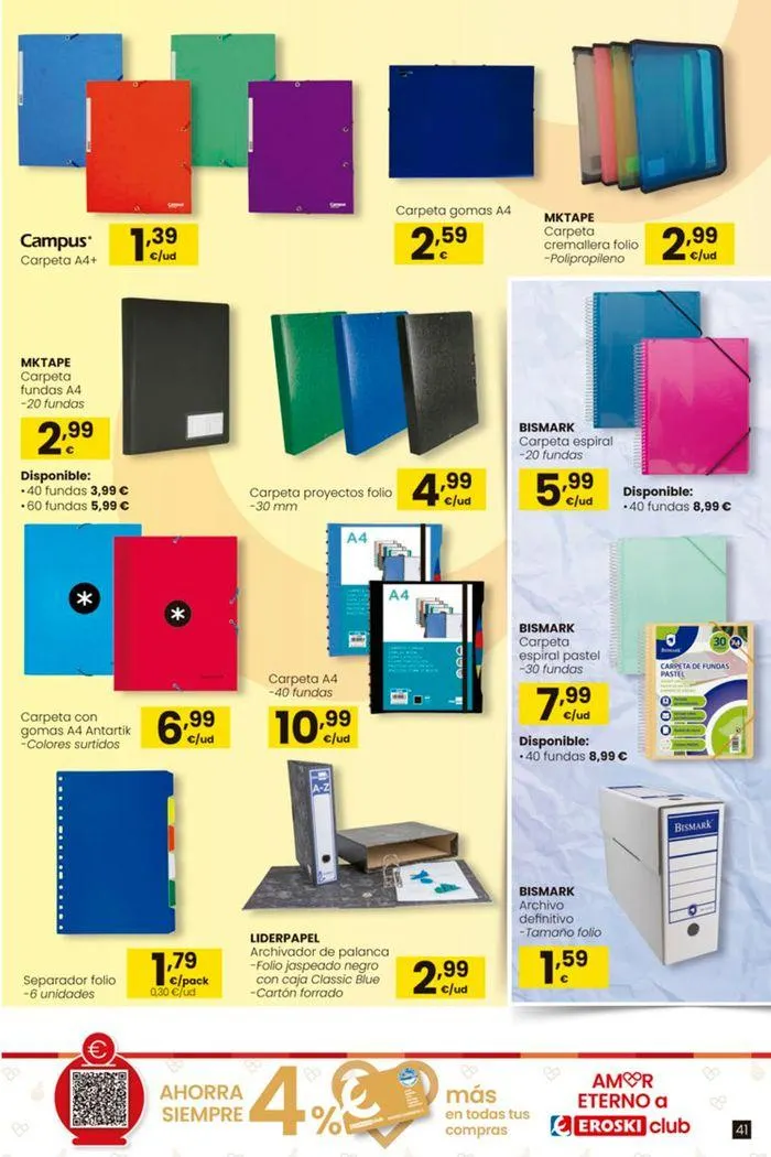 Catálogo de Ofertas Vuelta al Cole EROSKI 22 de agosto al 18 de septiembre 2024 - Página 41