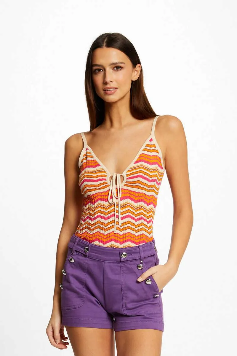 Top punto estampado chevron