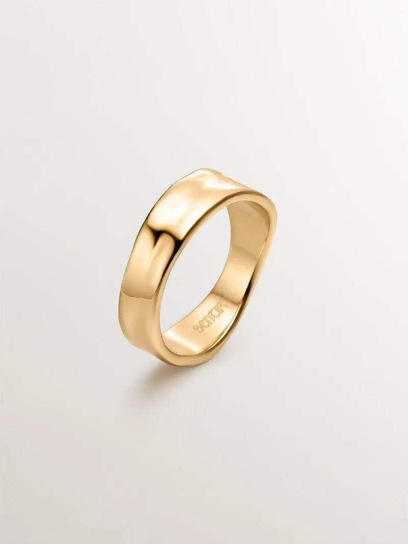 Anillo irregular de plata 925 bañada en oro amarillo de 18K