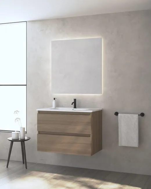 Mueble de baño con lavabo Becco marrón 80x45 cm