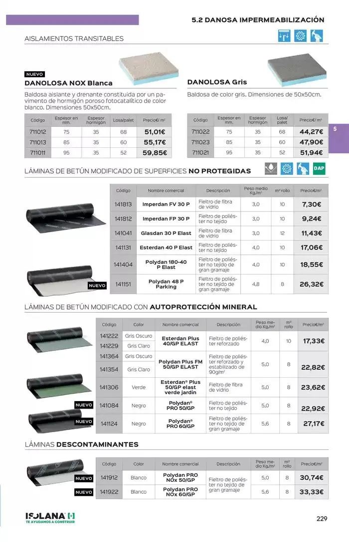 Catálogo de IMPERMEABILIZACIÓN – TARIFA ISOLANA 2025 2 de enero al 31 de marzo 2025 - Página 9