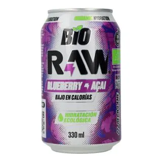 Bebida Isotónica BIO sabor Arándano y Acai RAW Lata de 330 ml