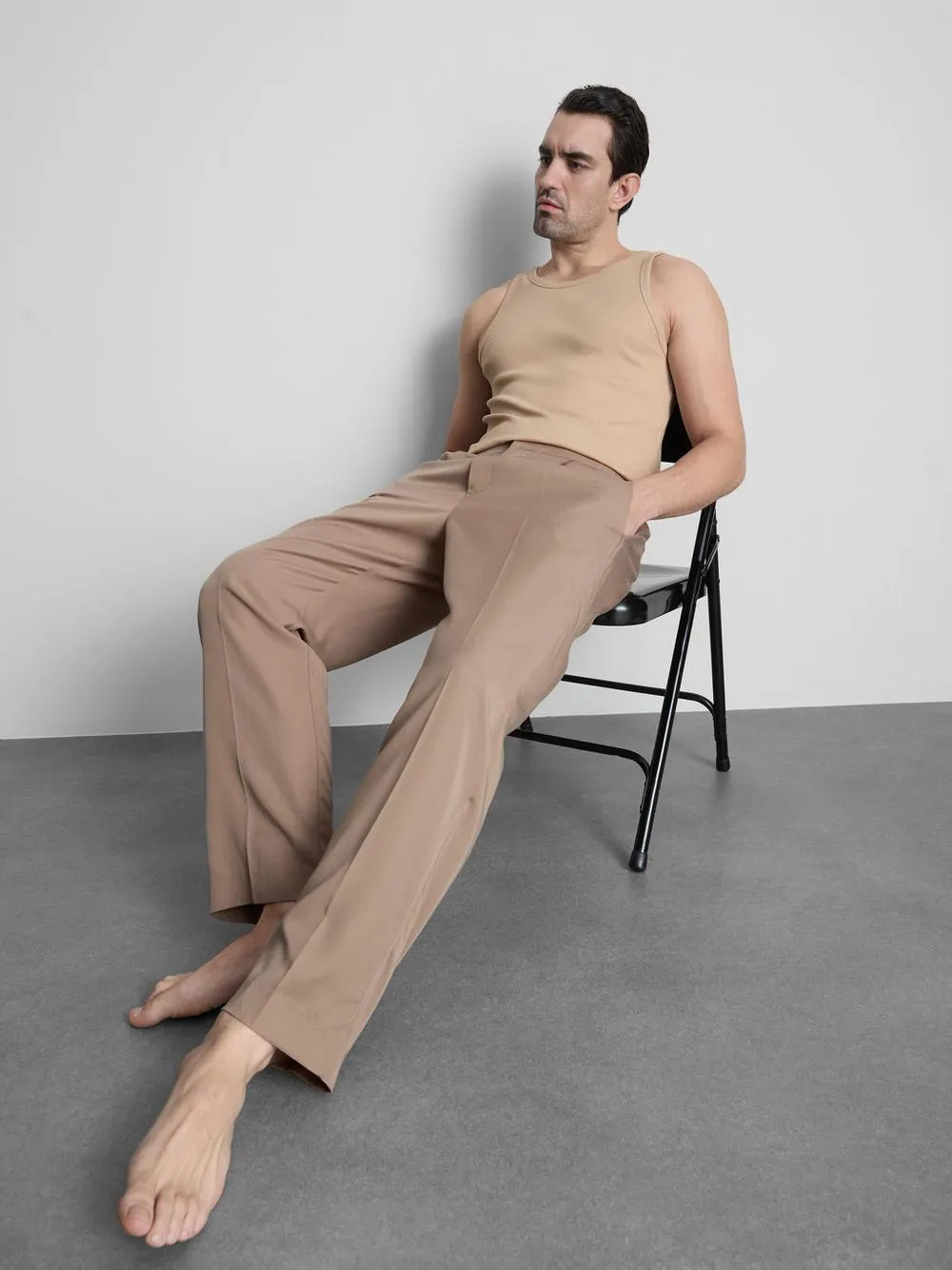 Camisa sin mangas de canalé