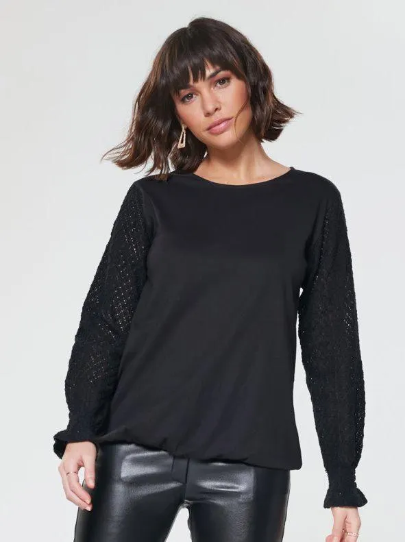 Camiseta manga larga de encaje