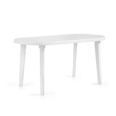 Mesa de Jardín Ovalada Blanca 140x72x83 cm