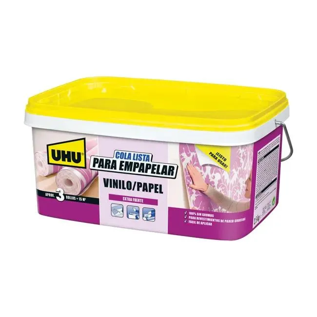 Cola lista para papel pintado vinilico UHU cubeta 2,5 L