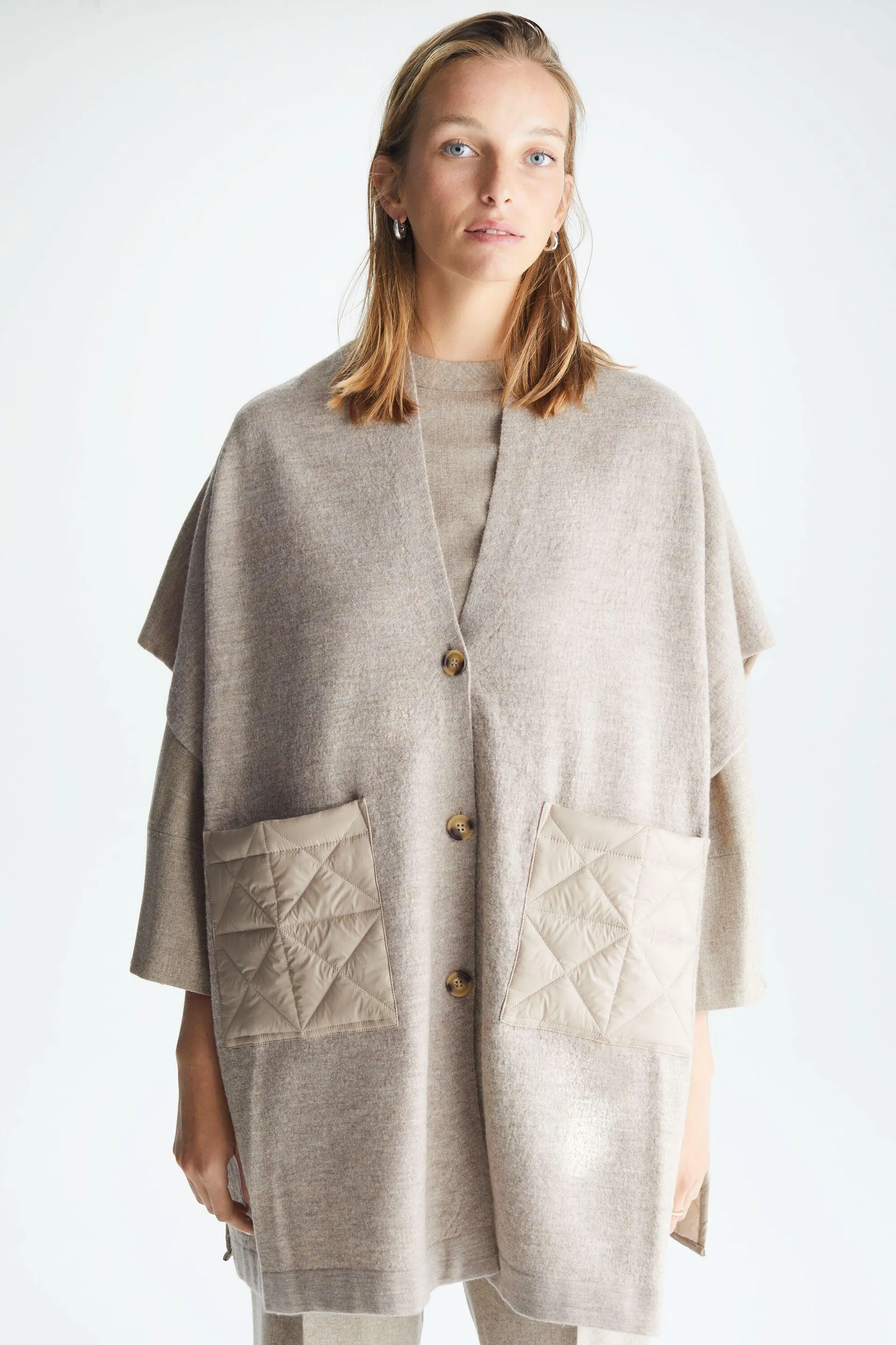 Chaleco lana y nylon acolchado Origami