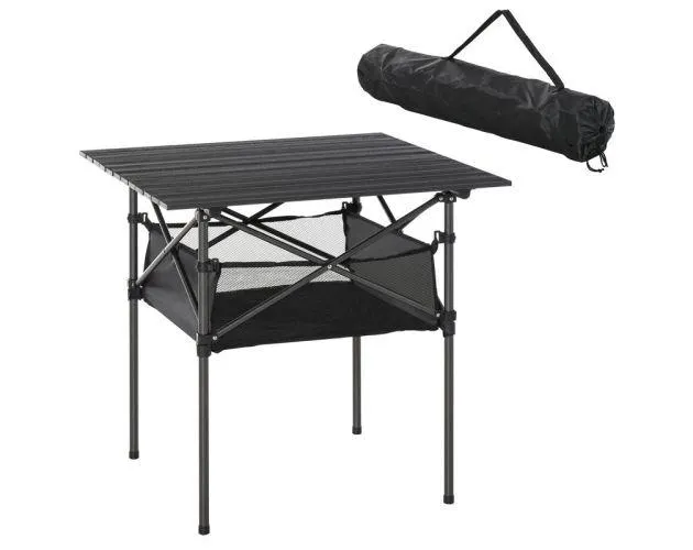 Mesa de camping plegable 70x70x69 cm aluminio, hierro Outsunny