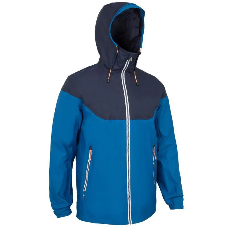 Chaqueta impermeable lluvia vela Hombre Sailing 100 azul