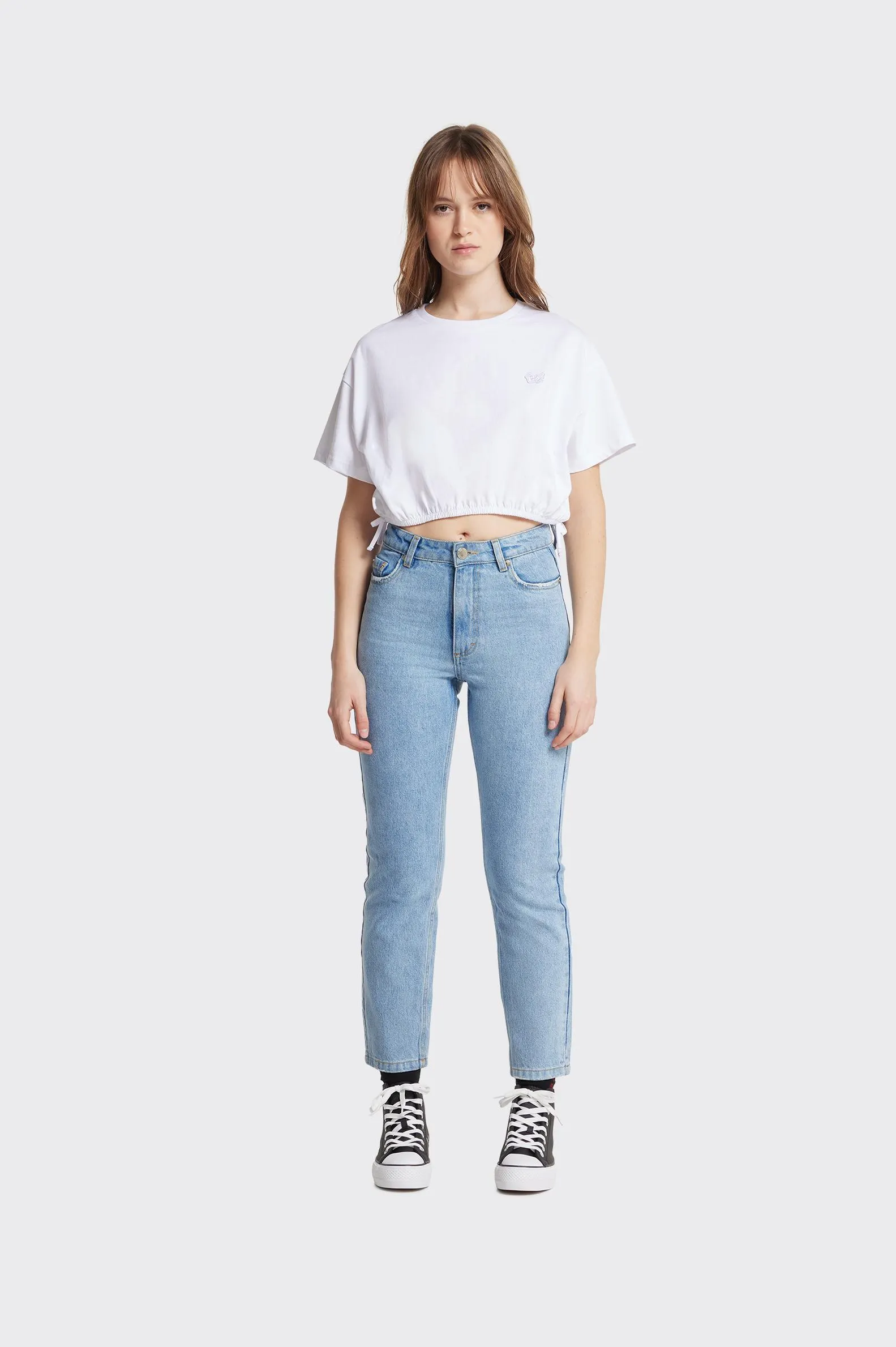 CAMISETA CROP Polinesia FRUNCIDA MUJER