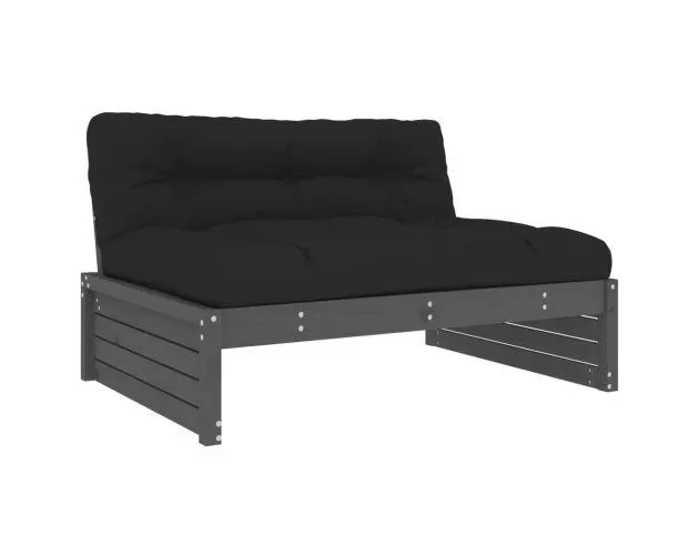 vidaXL sofá central madera maciza de pino gris 120x80 cm