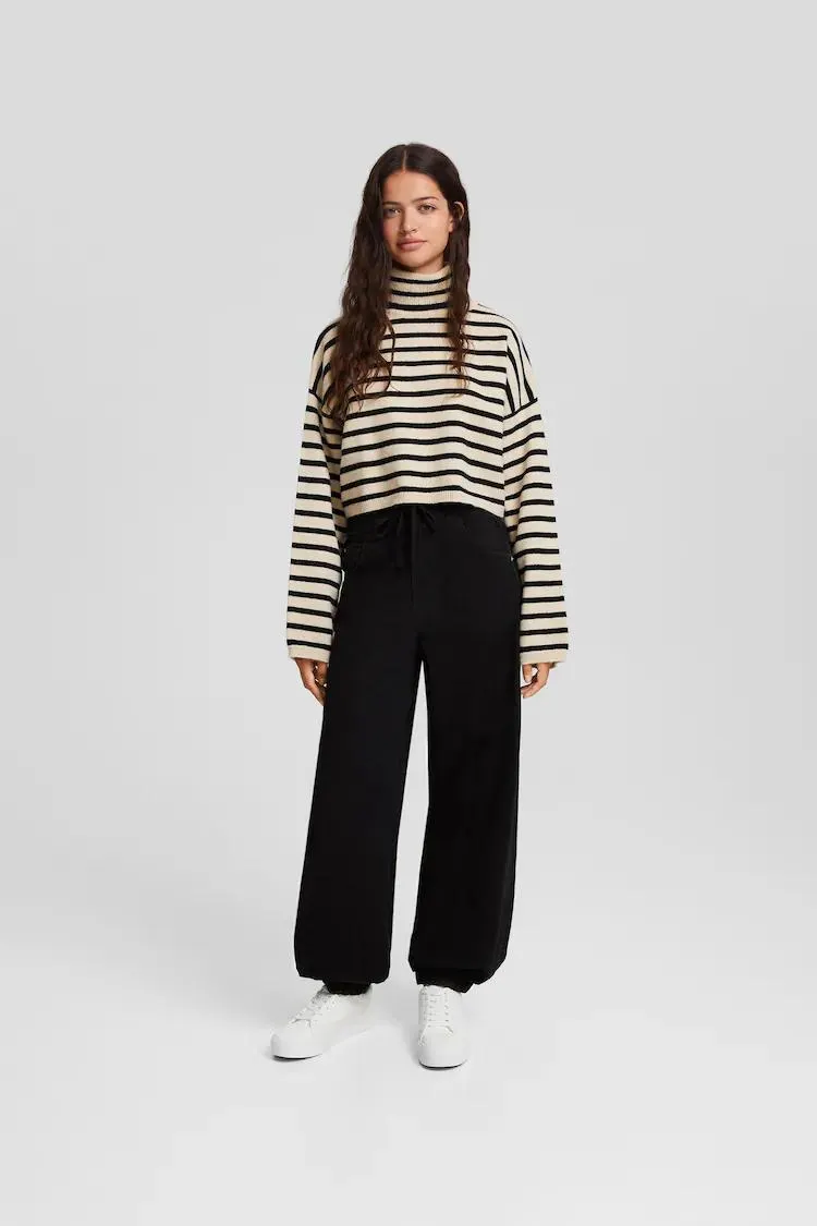 Cotton jogger trousers with drawstring