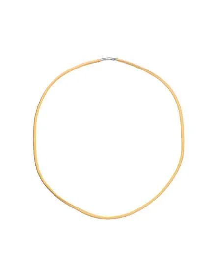 Collar Tahití cuero color arena 68cm