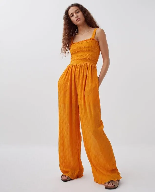 Mono largo fluido con fruncidos orange butter