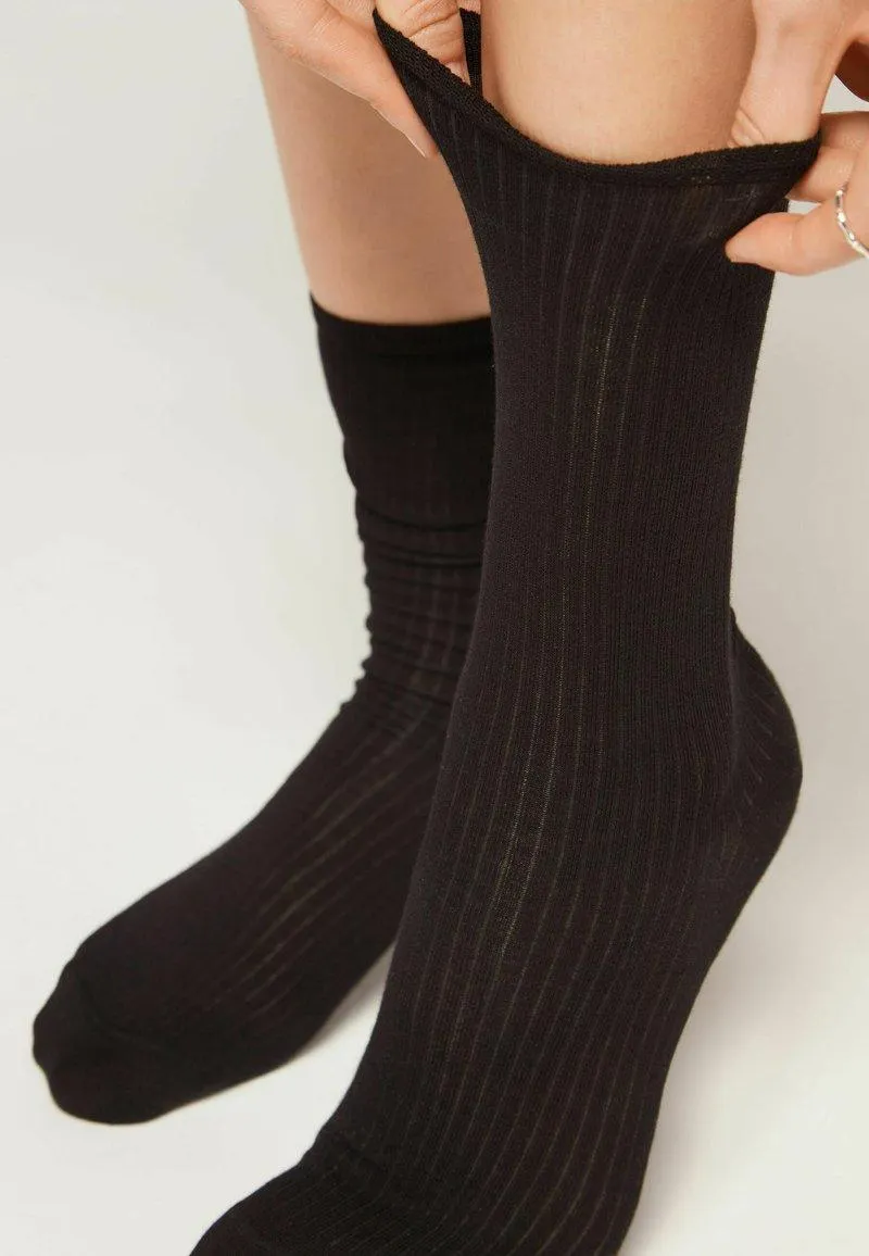 KURZE STREIFEN - Calcetines - Black