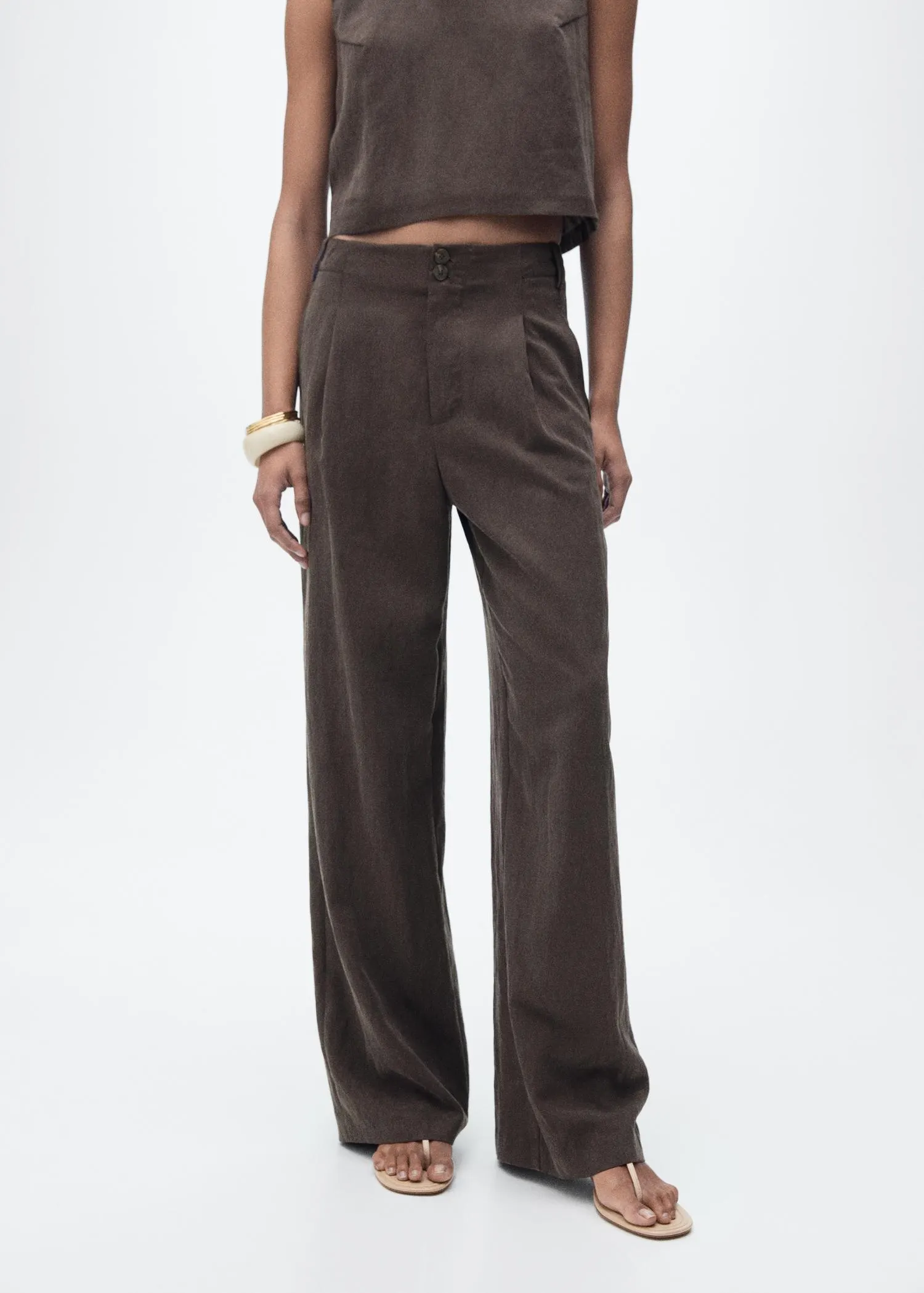 Pantalón lyocell recto pinzas