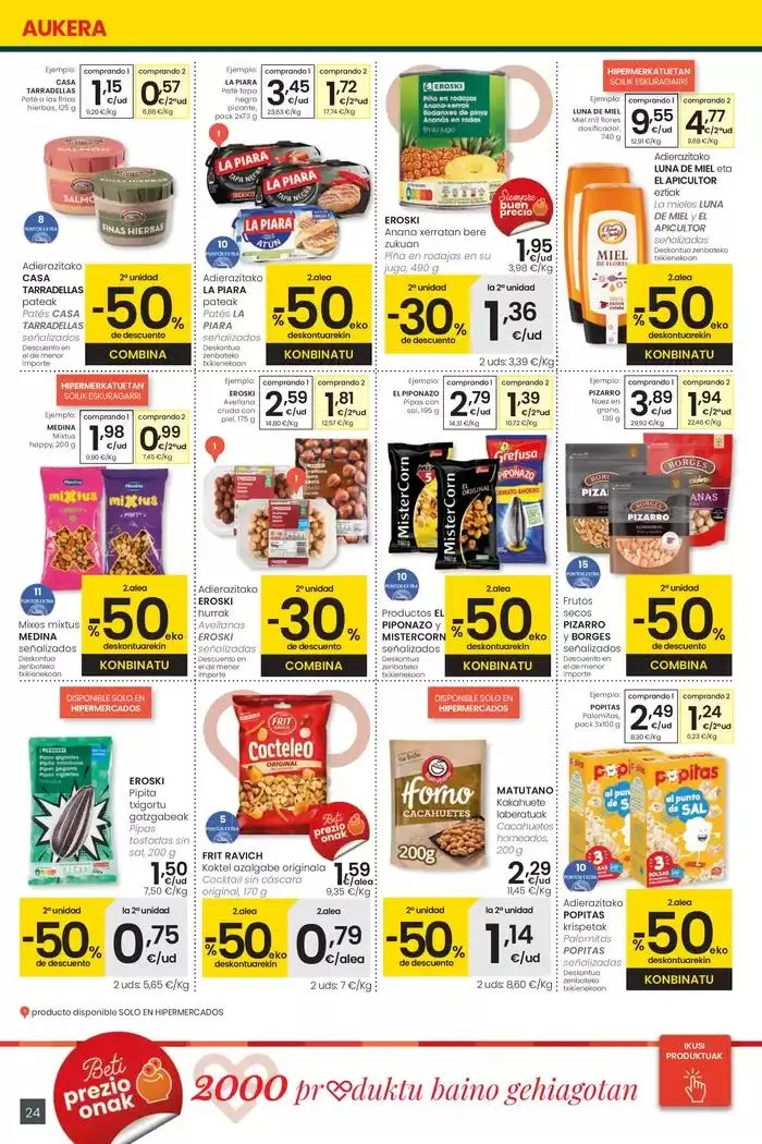 Catálogo de 2000 produktu baino gehiago, BETI PREZIO ONEAN HIPERMERKATUAK EROSKI 13 de febrero al 25 de febrero 2025 - Página 24