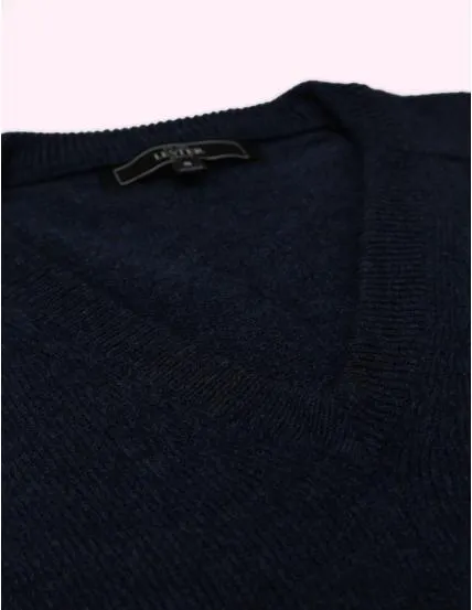 Jersey lana pico Azul oscuro