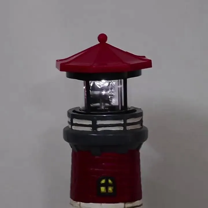faro vintage jardín al aire libre impermeable resina solar decoración del faro luz del patio luz del paisaje proyección de luz punto de luz
