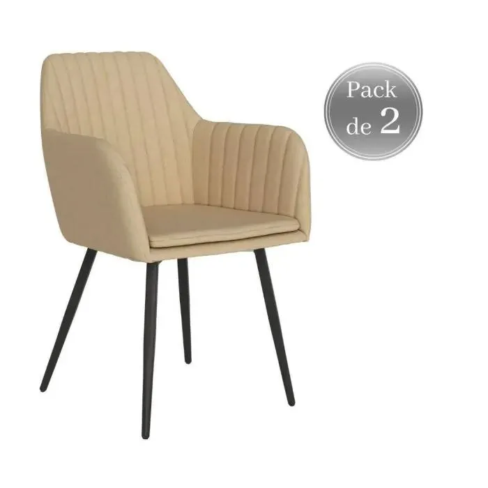 Pack 2 Sillas de comedor tapizadas CHICAGO