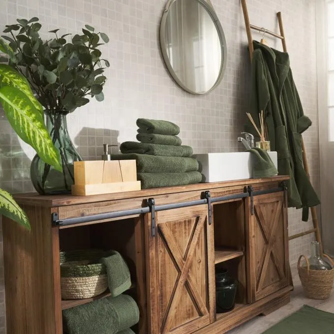 Toalla algodón peinado - Basic LM Musgo