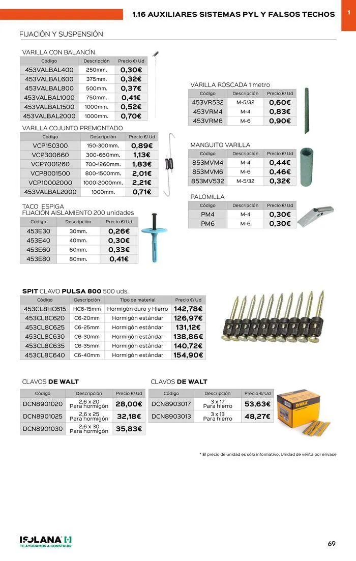 Catálogo de PLACA DE YESO LAMINADO – TARIFA ISOLANA 2024 18 de septiembre al 30 de septiembre 2024 - Página 64