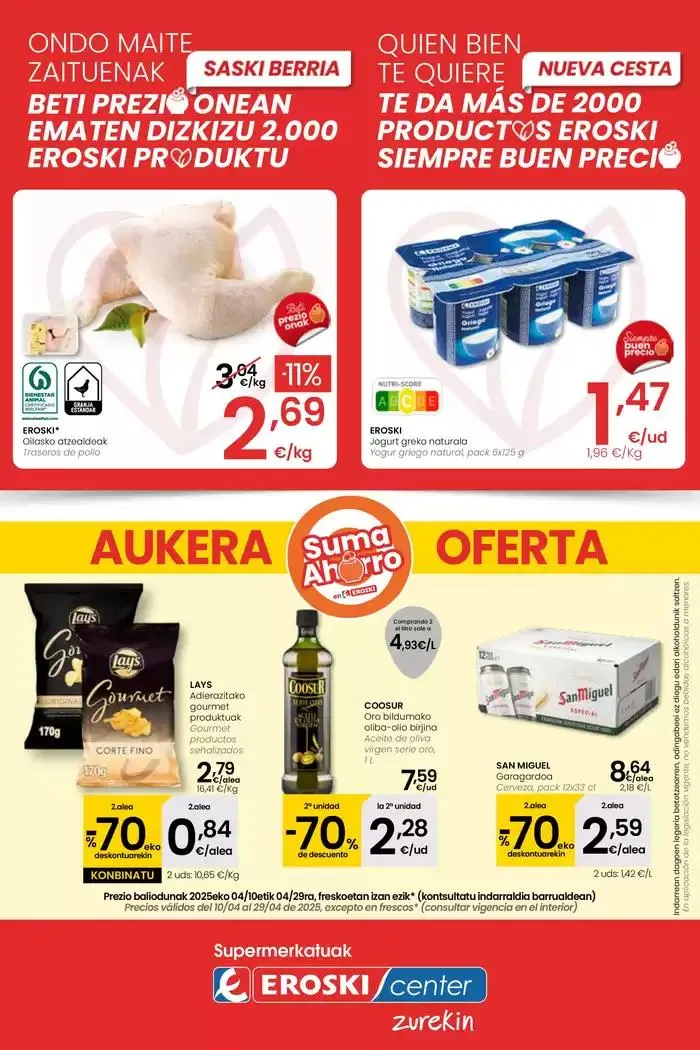 Catálogo de AUKERA OFERTA EROSKI CENTER 10 de abril al 29 de abril 2025 - Página 1