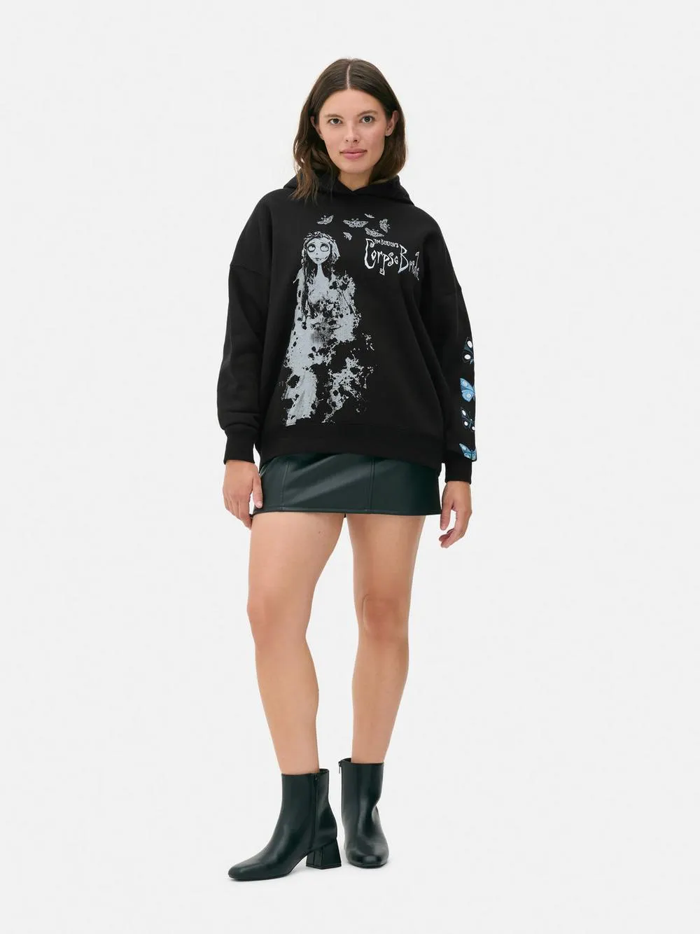 Felpa con cappuccio con grafica La Sposa Cadavere