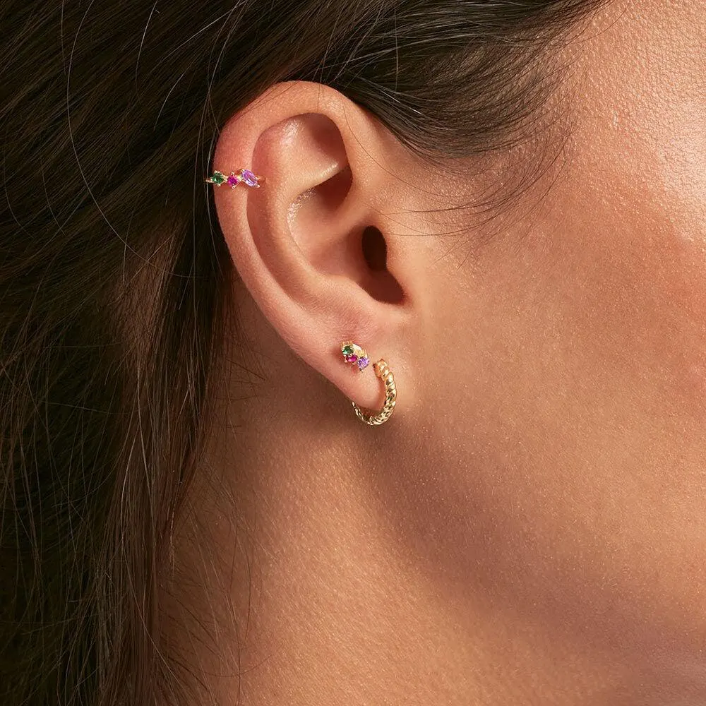 Piercing mini AMAS - Multicolor / Oro