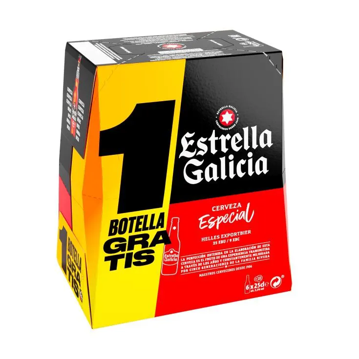 cerveza botellín 250ml, pk-5+1