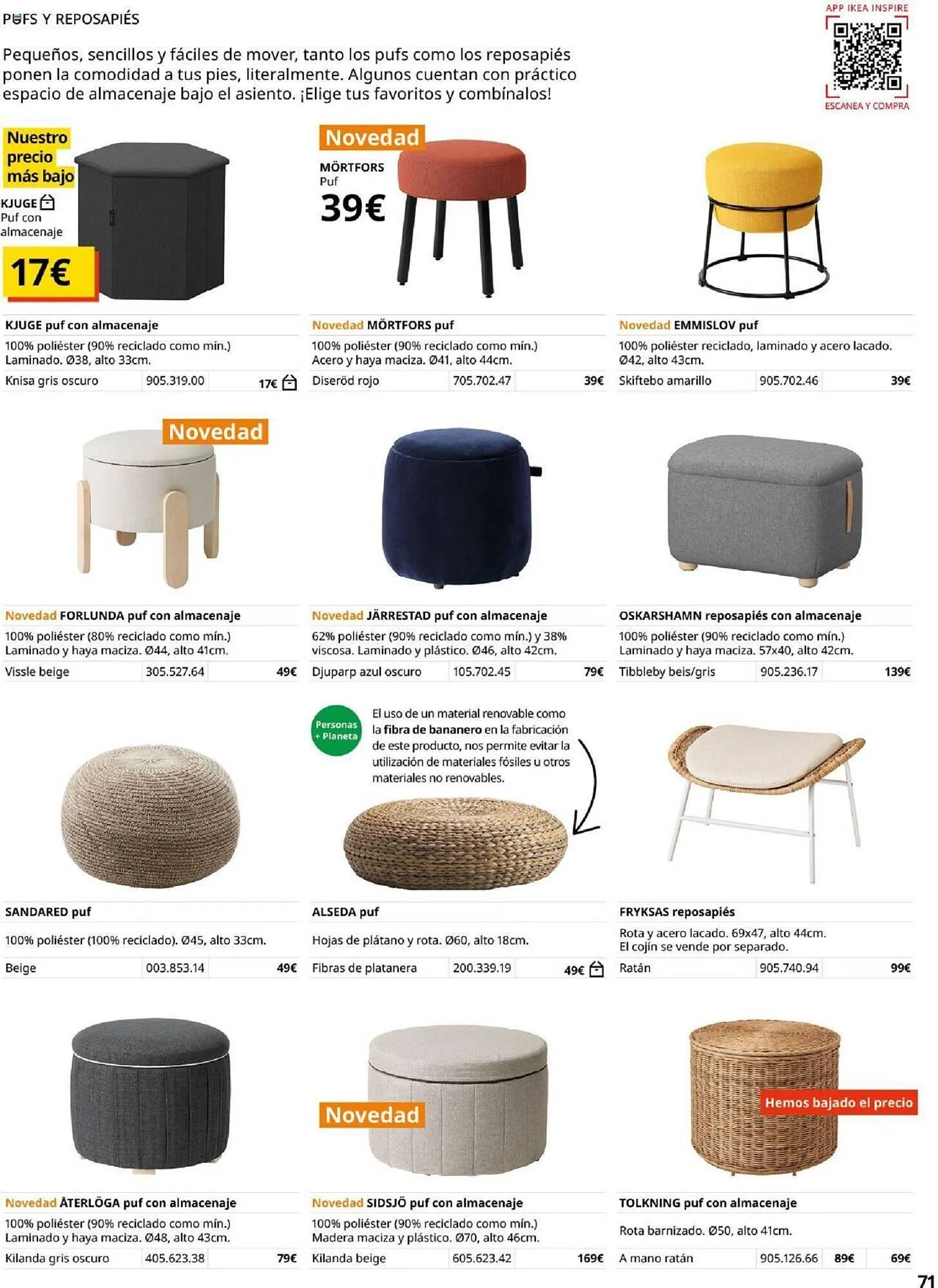 Catálogo de Folleto IKEA Sofás 4 de septiembre al 31 de enero 2025 - Página 71