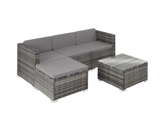 Conjunto de ratán lignano, gris