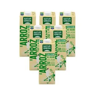 Pack 6 x Bebida de Arroz sin azúcares añadidos NaturGreen 1 L